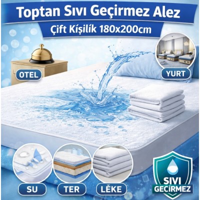 Toptan sıvı geçirmez alez çift kişilik 180x200cm